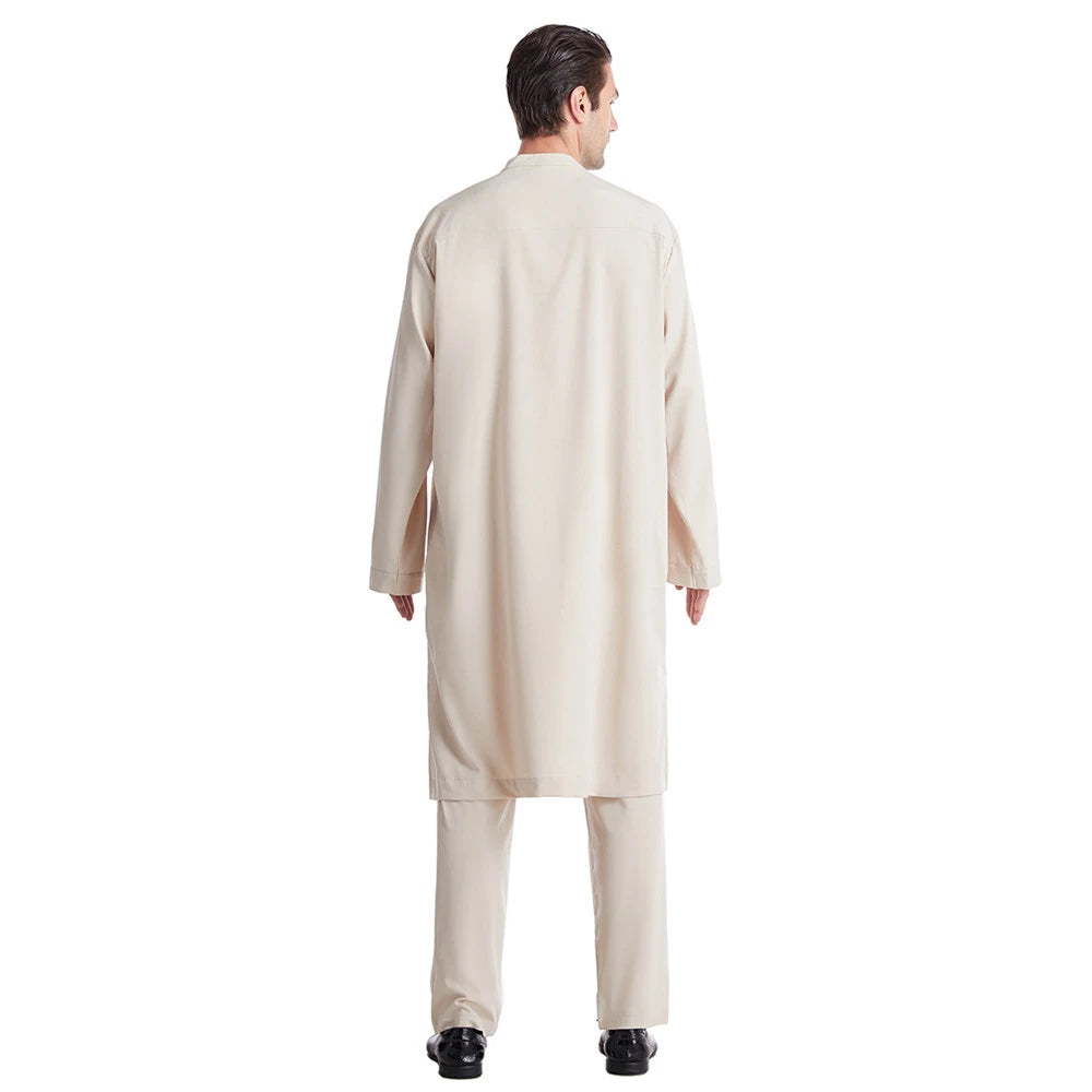 Ensemble Thobe Pantalon Homme – Tenue Islamique Ramadan 2 Pièces