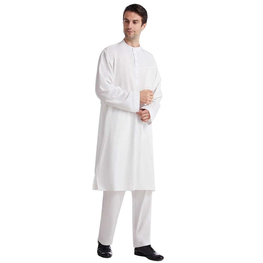 Ensemble Thobe Pantalon Homme – Tenue Islamique Ramadan 2 Pièces