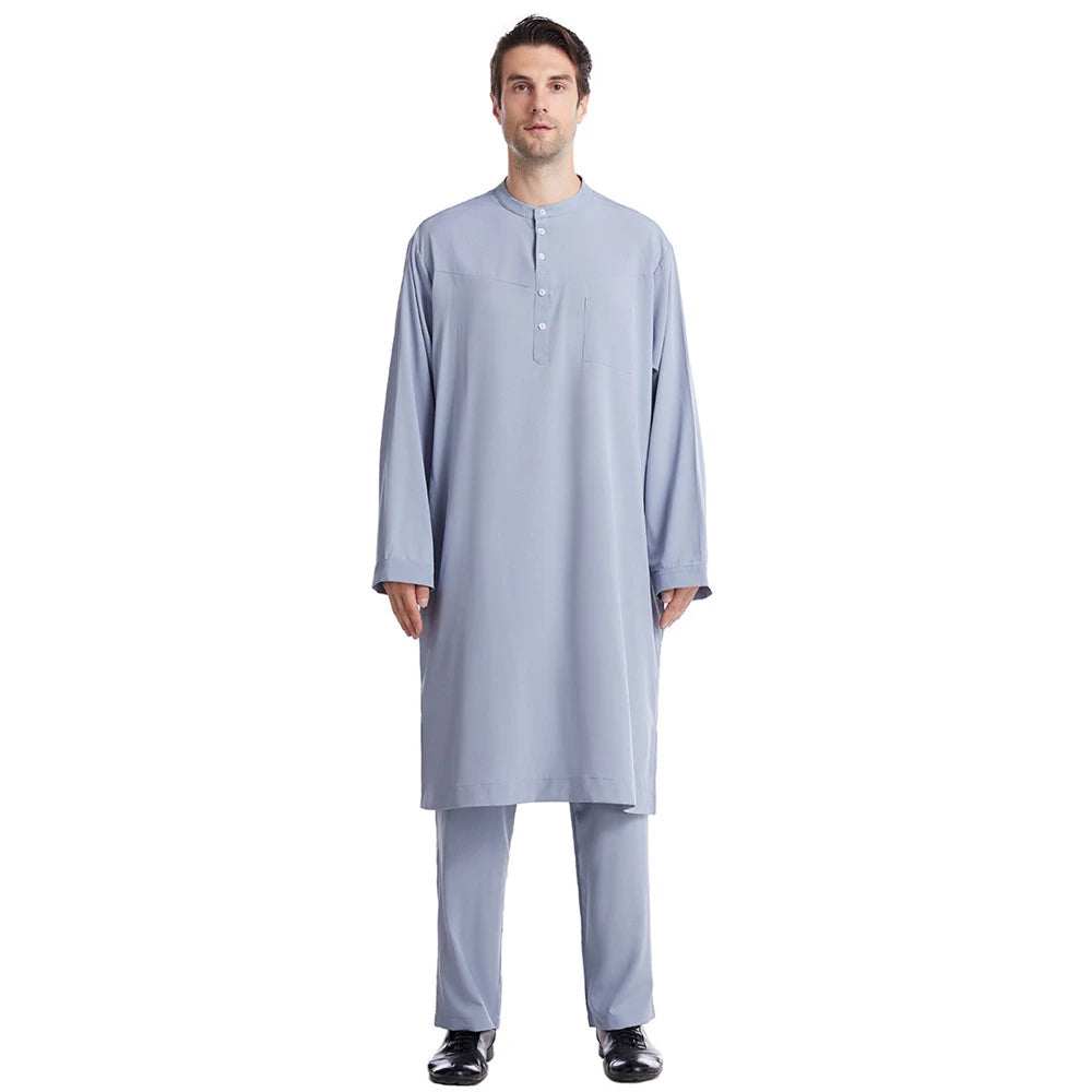 Ensemble Thobe Pantalon Homme – Tenue Islamique Ramadan 2 Pièces
