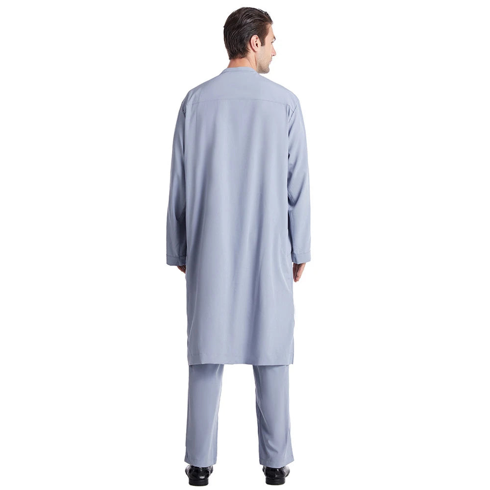 Ensemble Thobe Pantalon Homme – Tenue Islamique Ramadan 2 Pièces