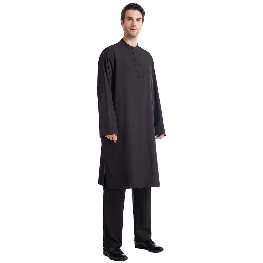 Ensemble Thobe Pantalon Homme – Tenue Islamique Ramadan 2 Pièces
