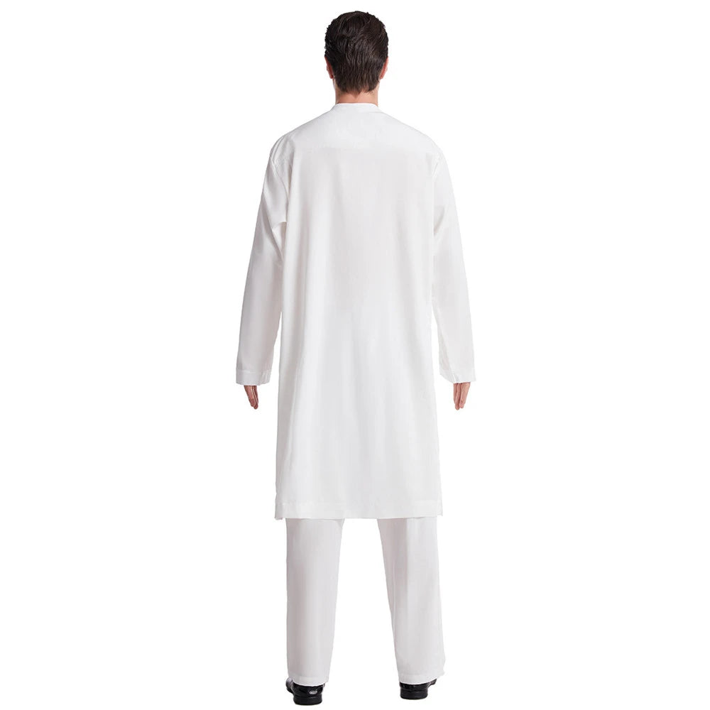 Ensemble Thobe Pantalon Homme – Tenue Islamique Ramadan 2 Pièces