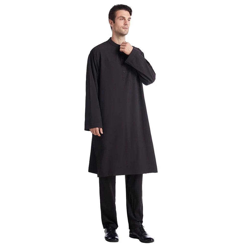 Ensemble Thobe Pantalon Homme – Tenue Islamique Ramadan 2 Pièces