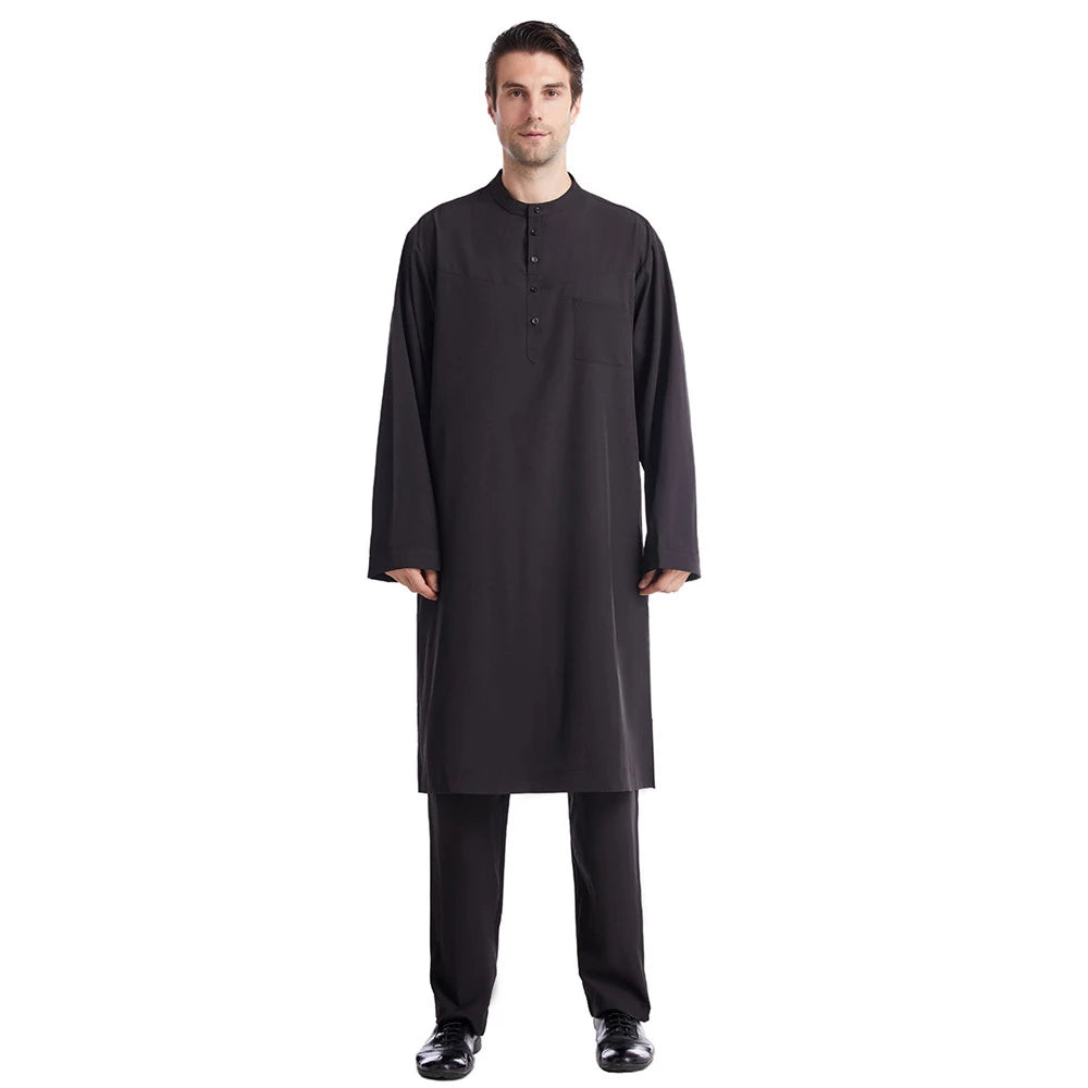 Ensemble Thobe Pantalon Homme – Tenue Islamique Ramadan 2 Pièces