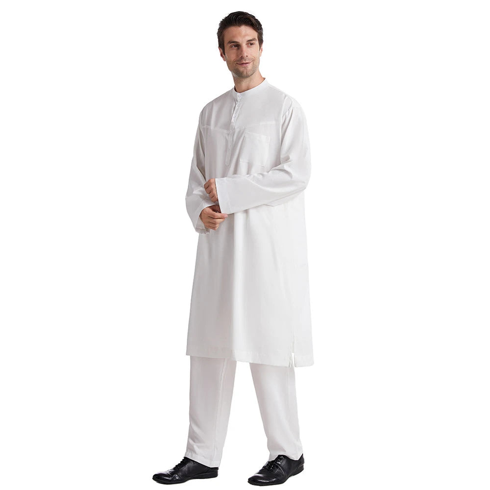 Ensemble Thobe Pantalon Homme – Tenue Islamique Ramadan 2 Pièces