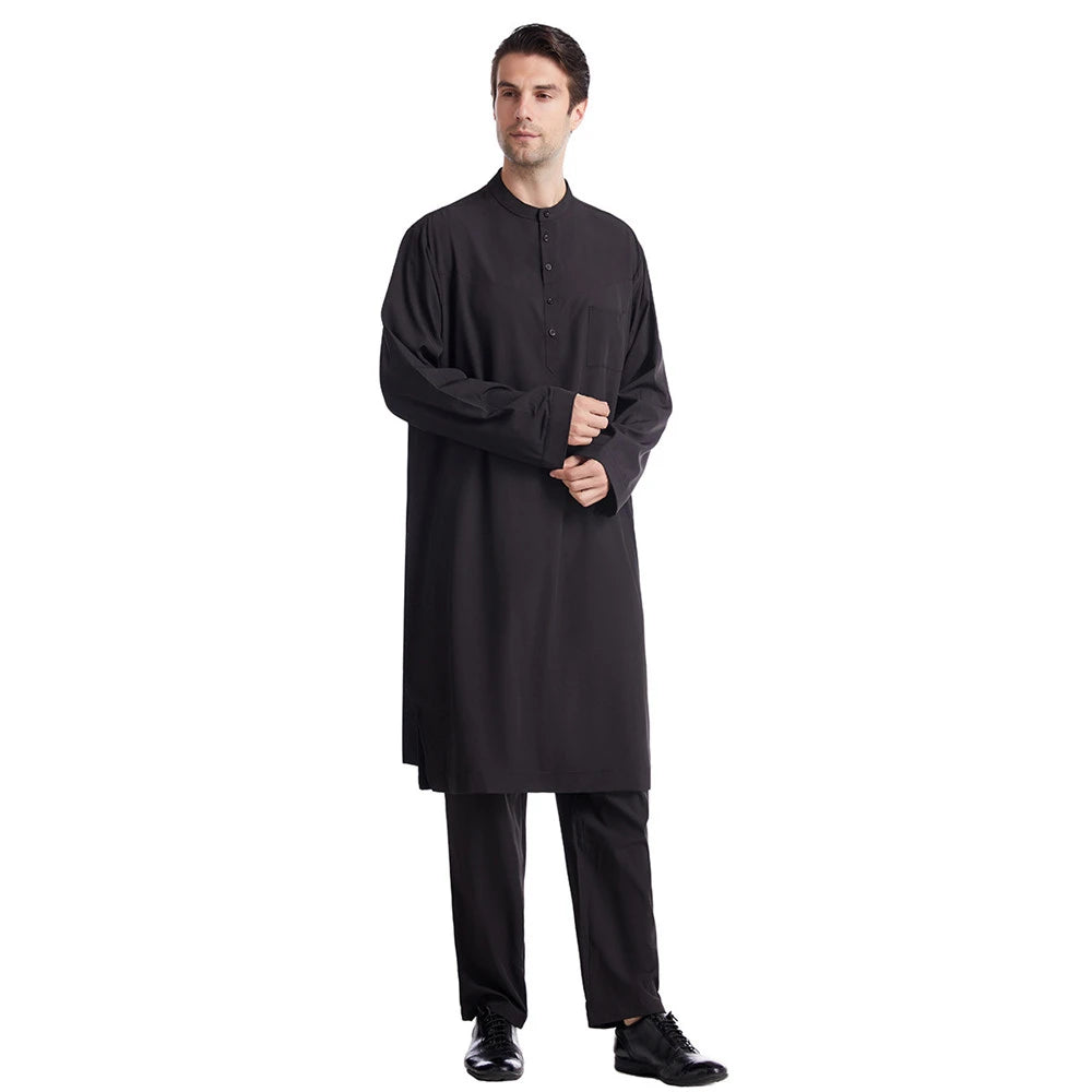 Ensemble Thobe Pantalon Homme – Tenue Islamique Ramadan 2 Pièces