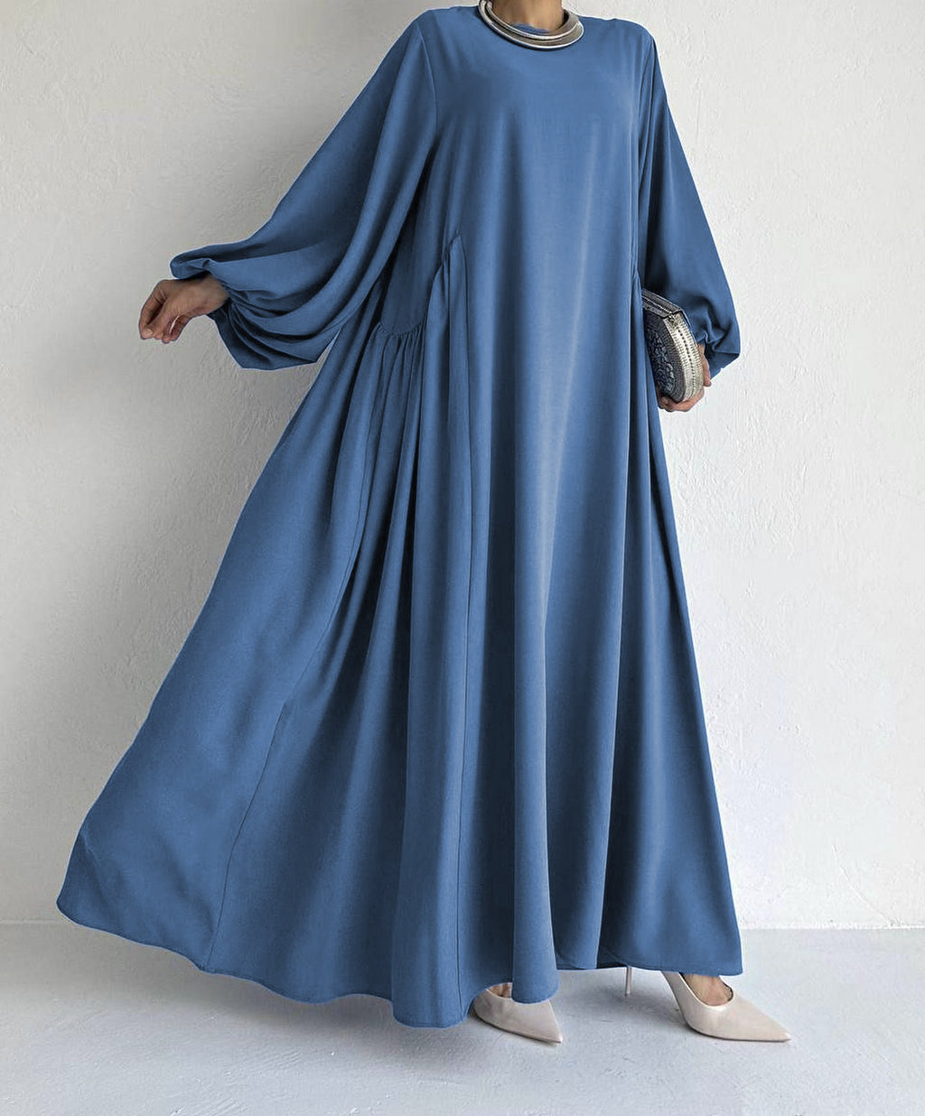 Abaya Caftan Femme Unie – Robe Maxi Casual Modest Ramadan