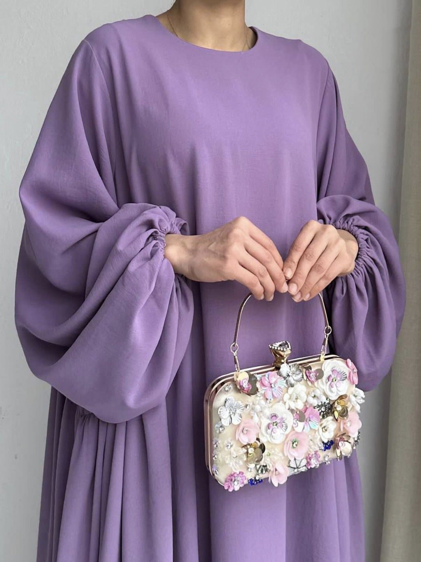 Abaya Caftan Femme Unie – Robe Maxi Casual Modest Ramadan