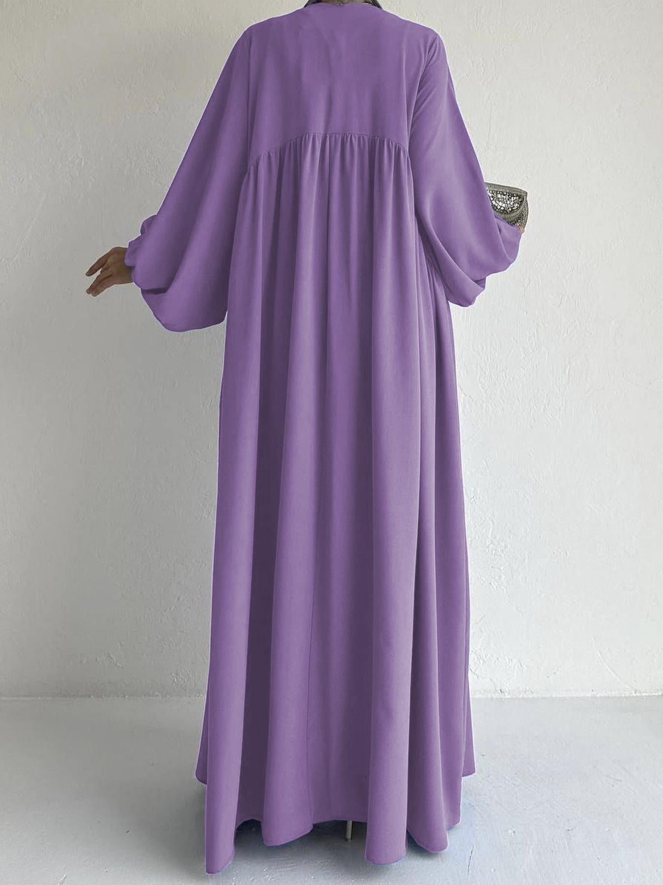 Abaya Caftan Femme Unie – Robe Maxi Casual Modest Ramadan