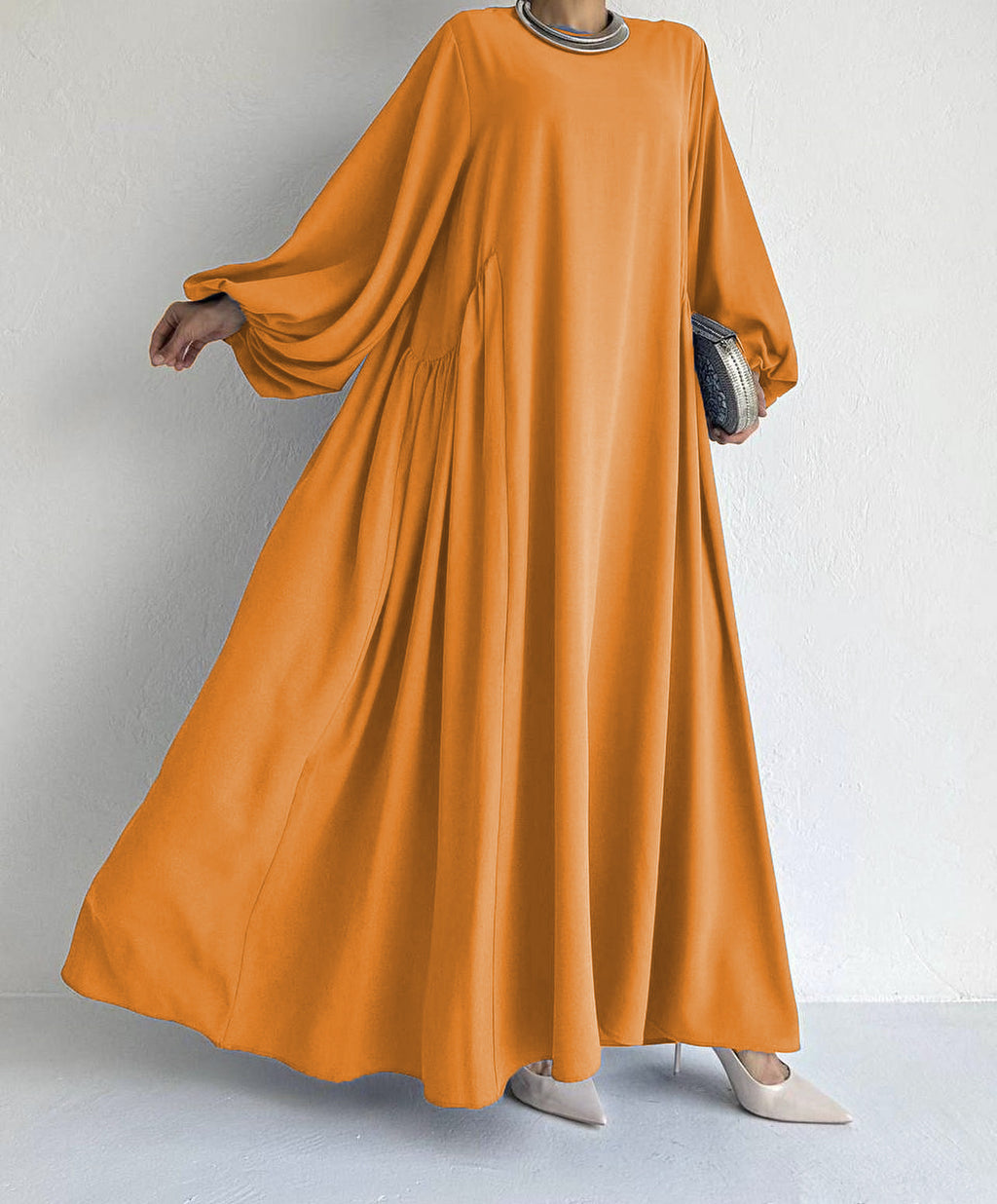 Abaya Caftan Femme Unie – Robe Maxi Casual Modest Ramadan