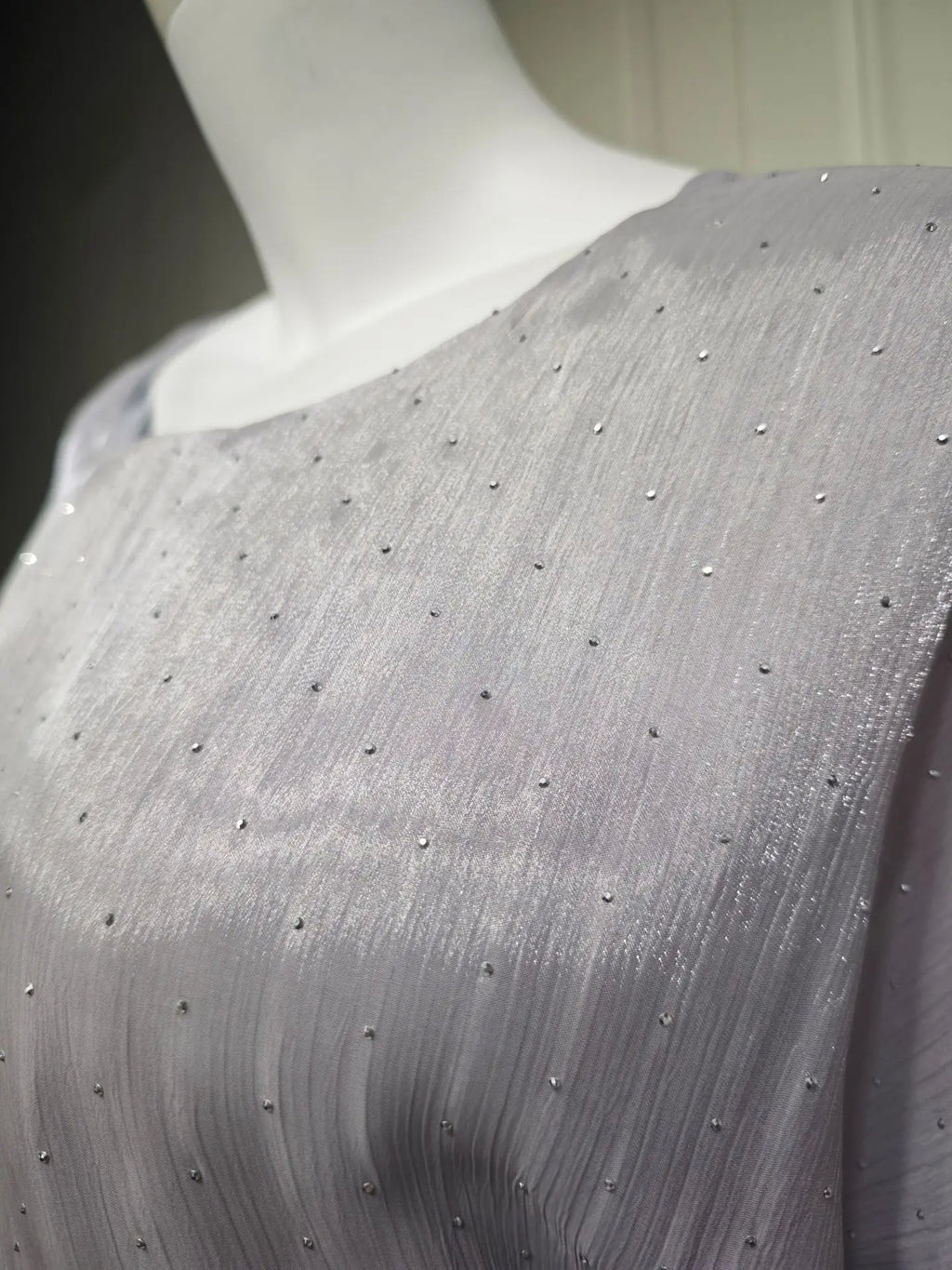 Abaya Ramadan Femme Manches Chauve-Souris Perlée