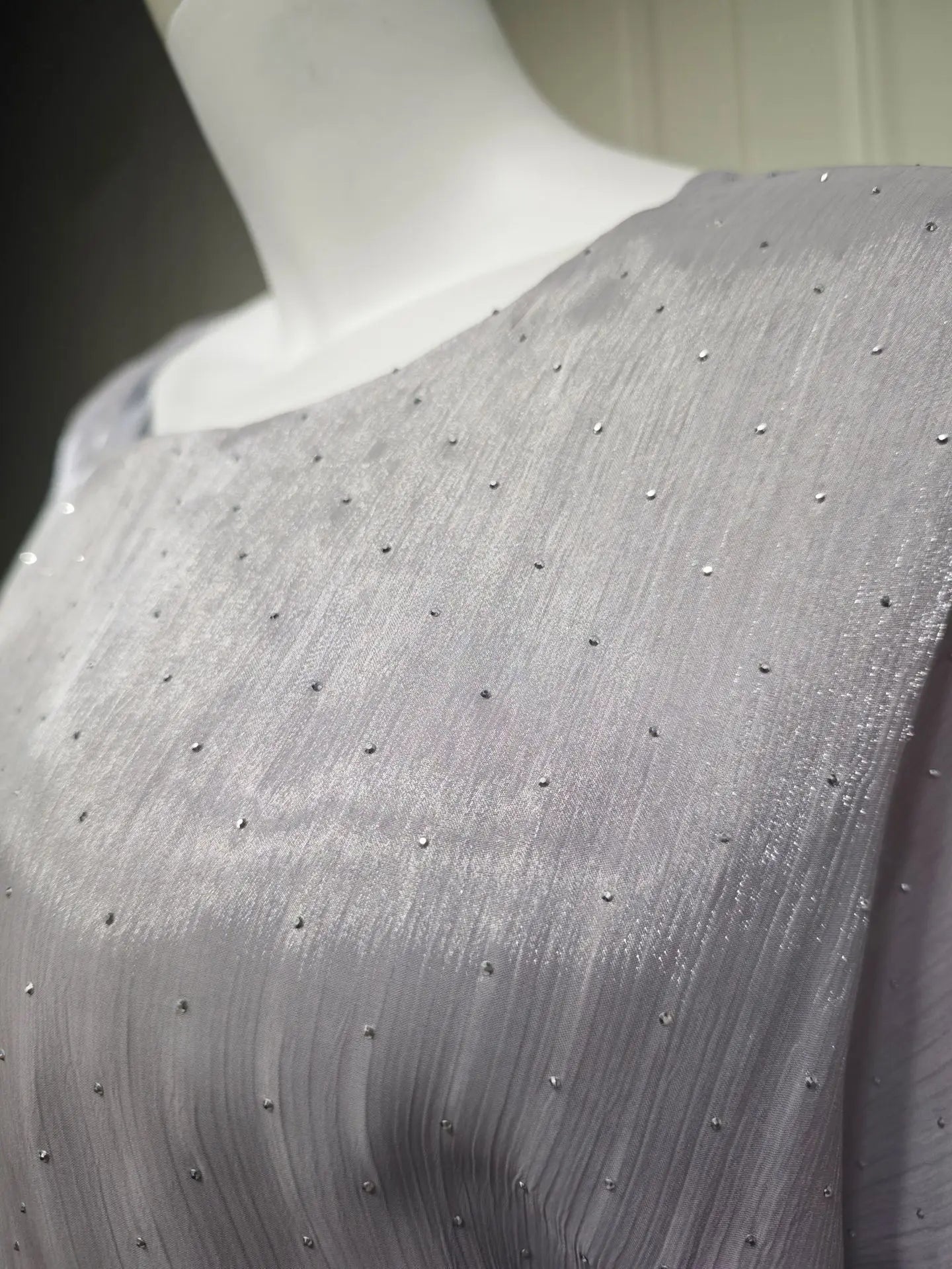 Abaya Ramadan Femme Manches Chauve-Souris Perlée