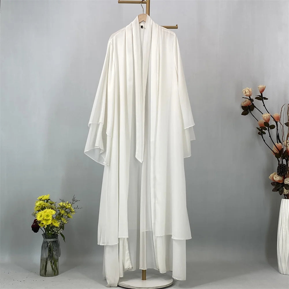 Abaya ouverte en mousseline – Style Kebaya