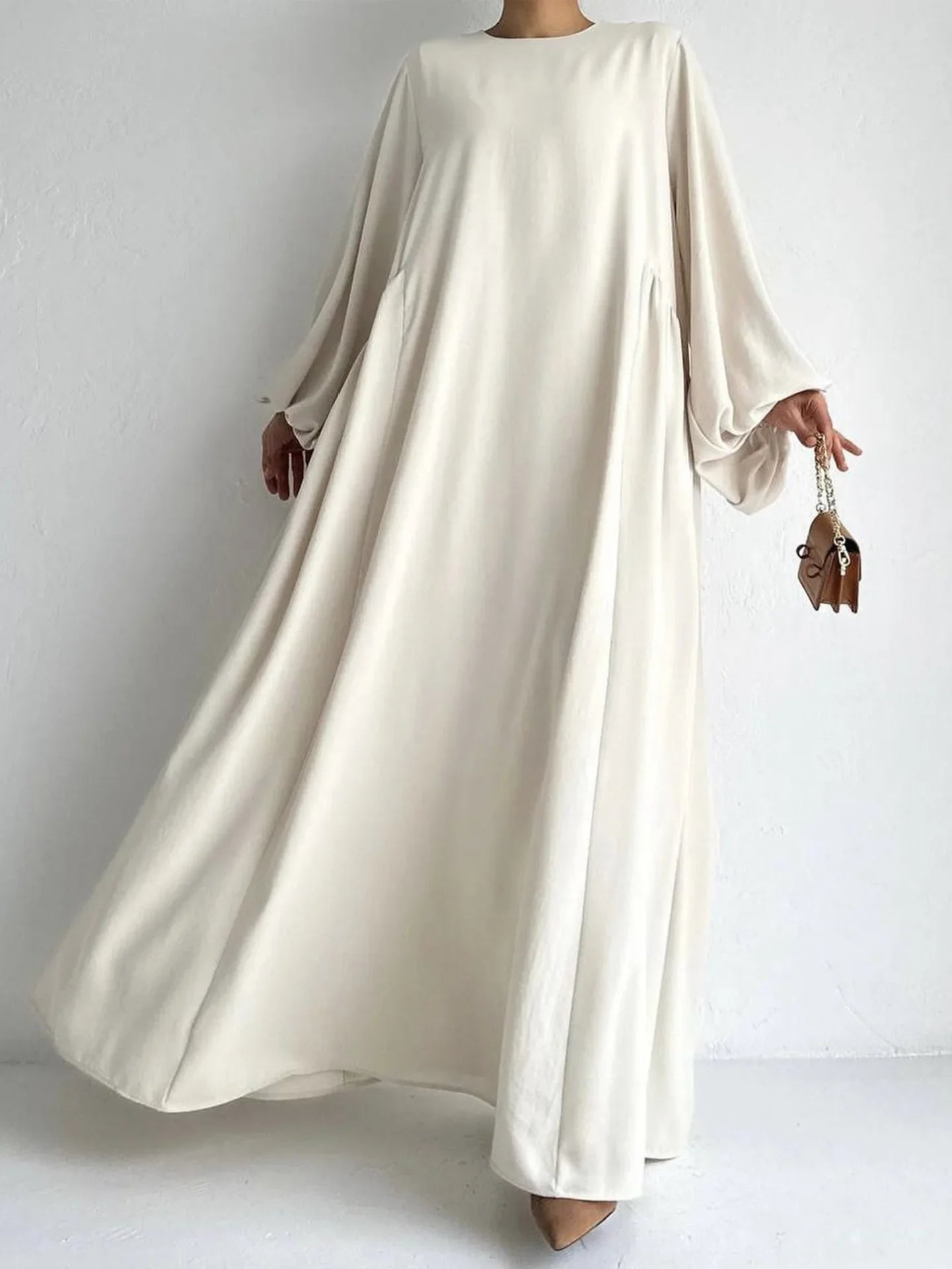 Abaya Caftan Femme Unie – Robe Maxi Casual Modest Ramadan
