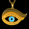 Collier pendentif œil turc porte-bonheur – Plaqué or 21k