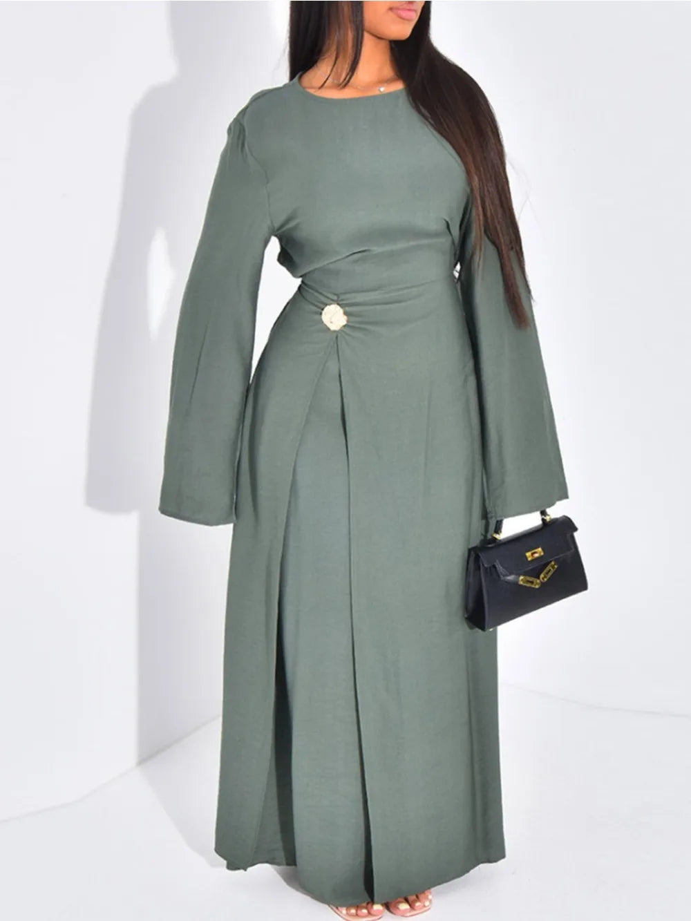 Abaya unie modeste – Tenue Aïd élégante