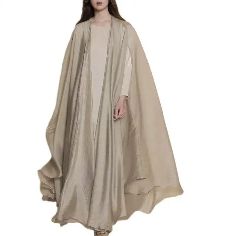 Robe de Soirée Islamique Femme – Longue Métallique avec Cardigan