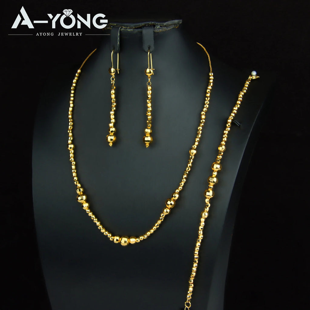 Parure perles plaquée or 21k – Style arabe