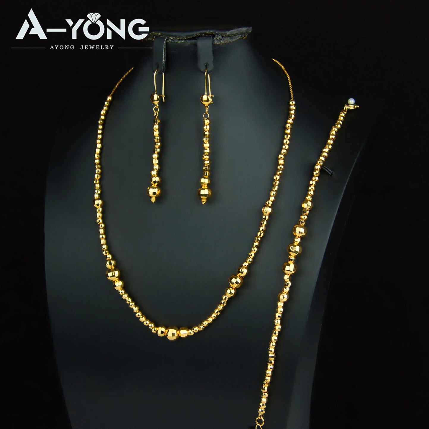 Parure perles plaquée or 21k – Style arabe