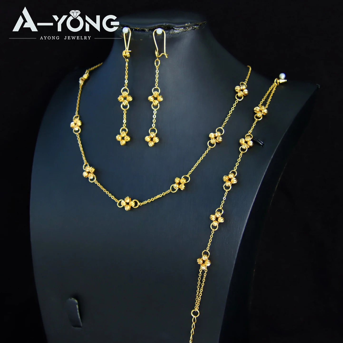 Parure perles plaquée or 21k – Style arabe