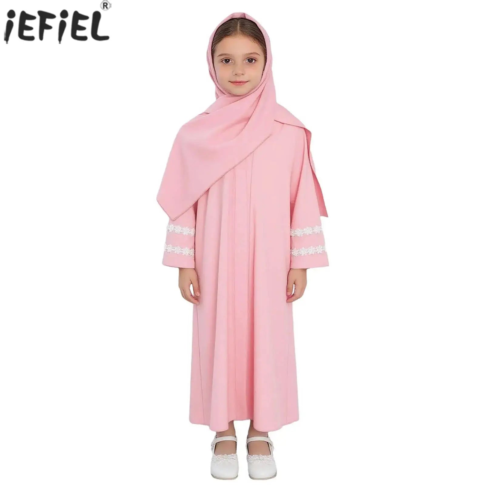 Abaya Fille avec Hijab – Robe Zippée Ramadan Eid