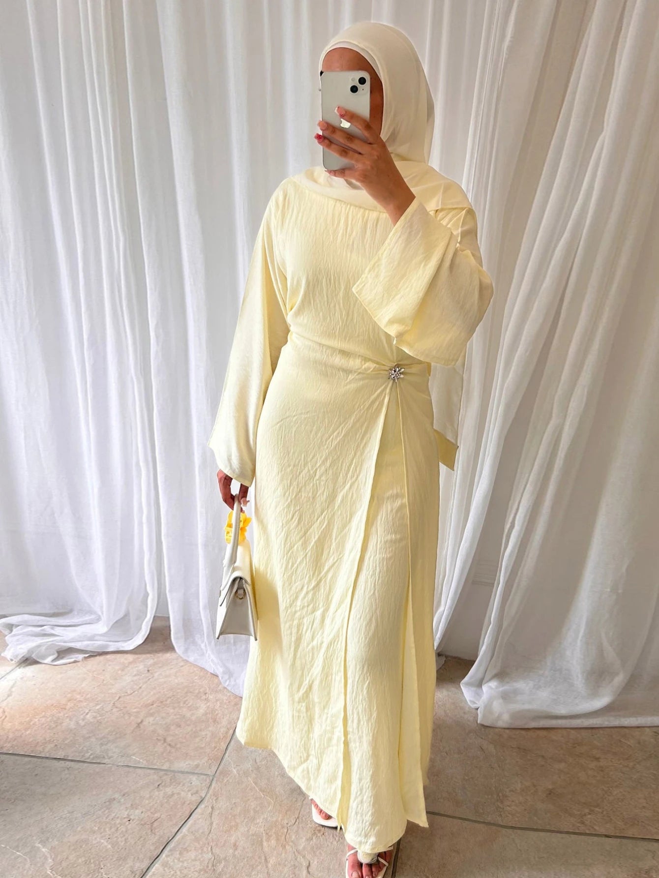Abaya unie modeste – Tenue Aïd élégante
