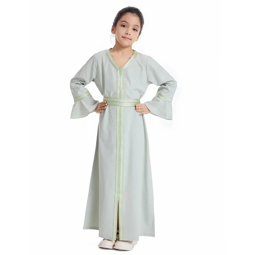 Djellaba Fille Enfant – Robe Prière Ramadan Eid