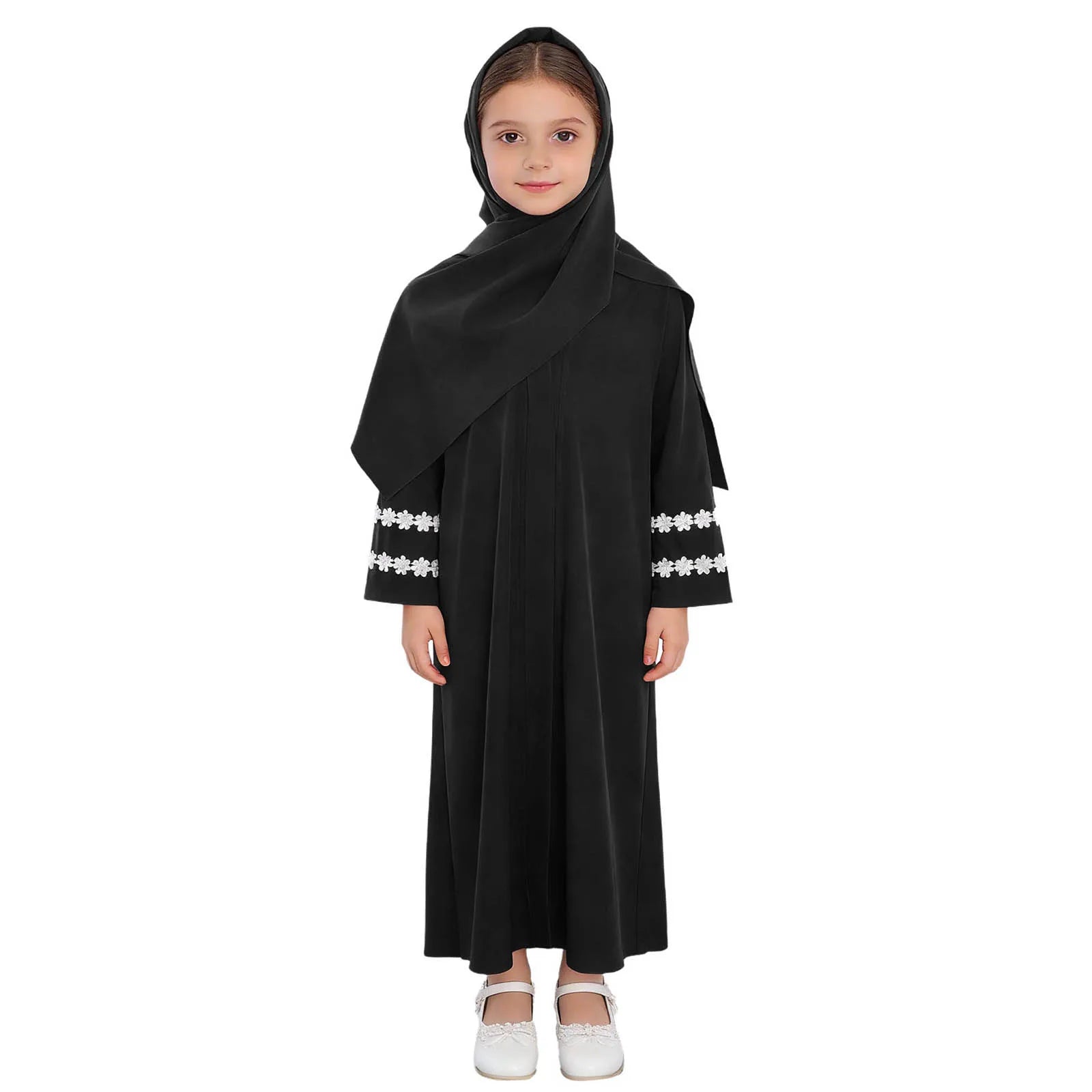 Abaya Fille avec Hijab – Robe Zippée Ramadan Eid