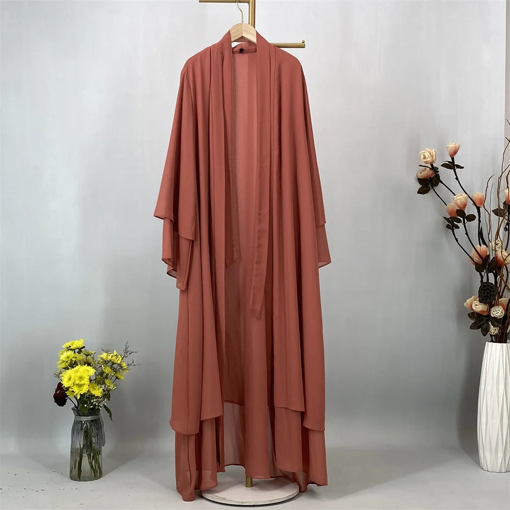 Abaya ouverte en mousseline – Style Kebaya