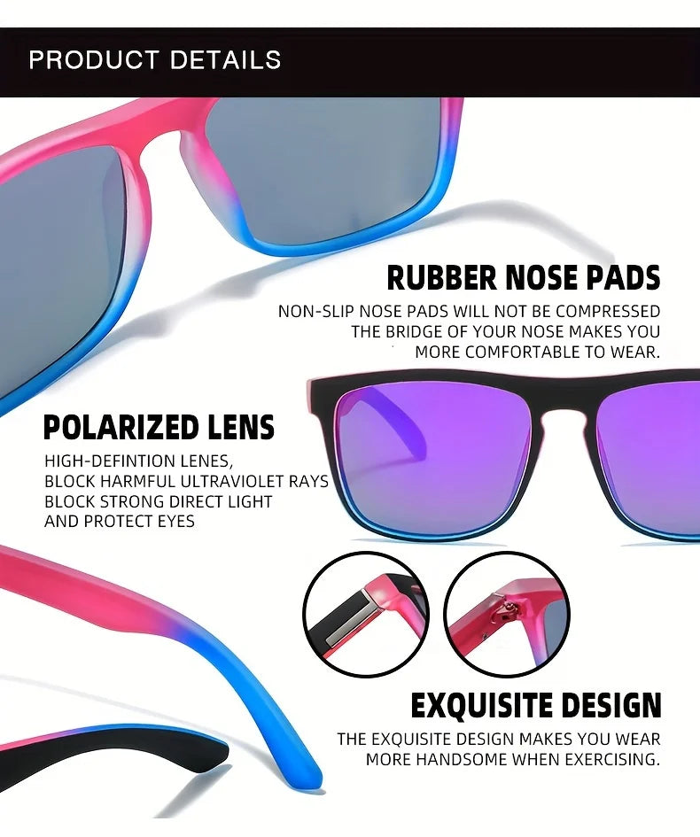 Lot de 3 lunettes carrées polarisées dégradées