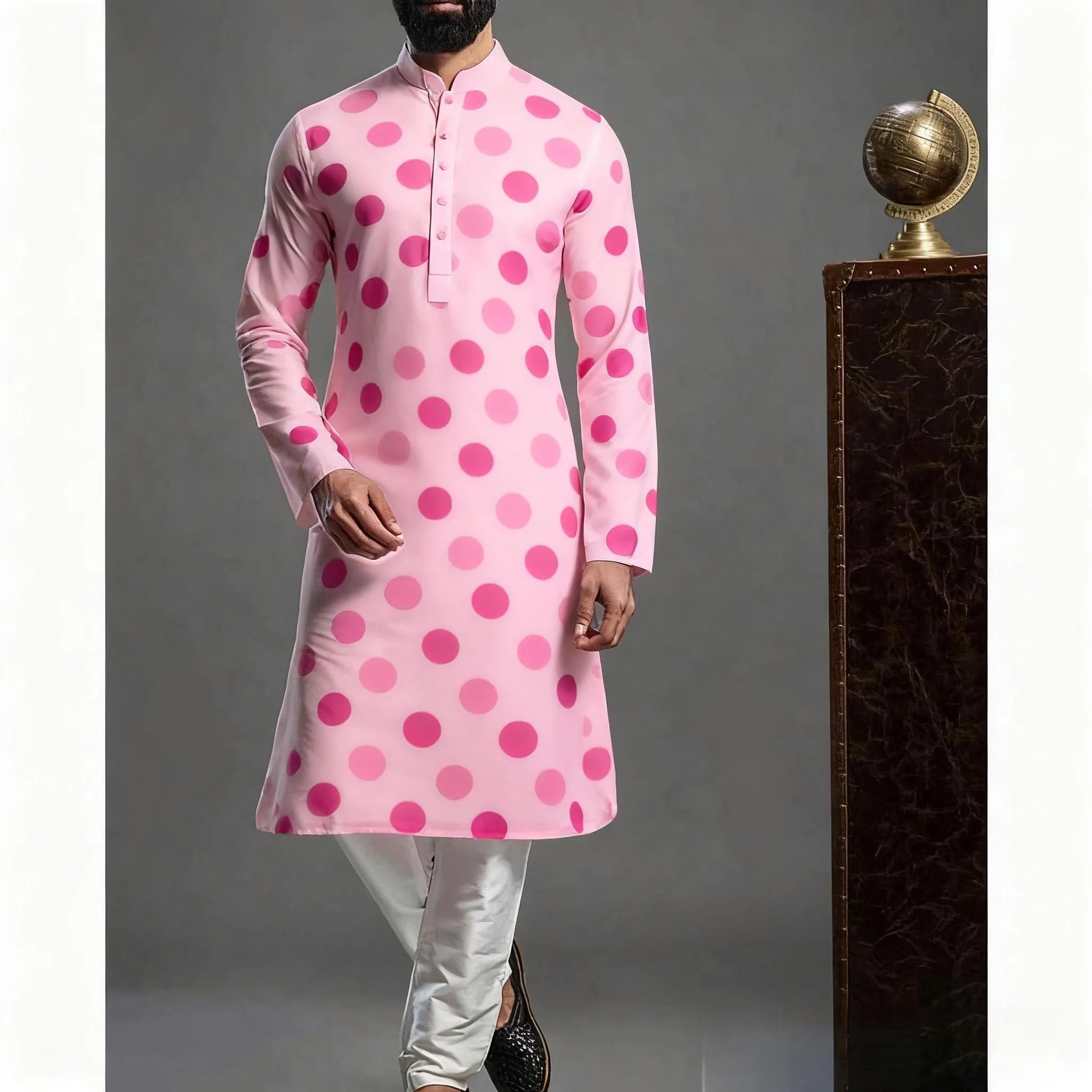 Jubba Thobe Homme Imprimé – Robe Longue Islamique Style Kimono