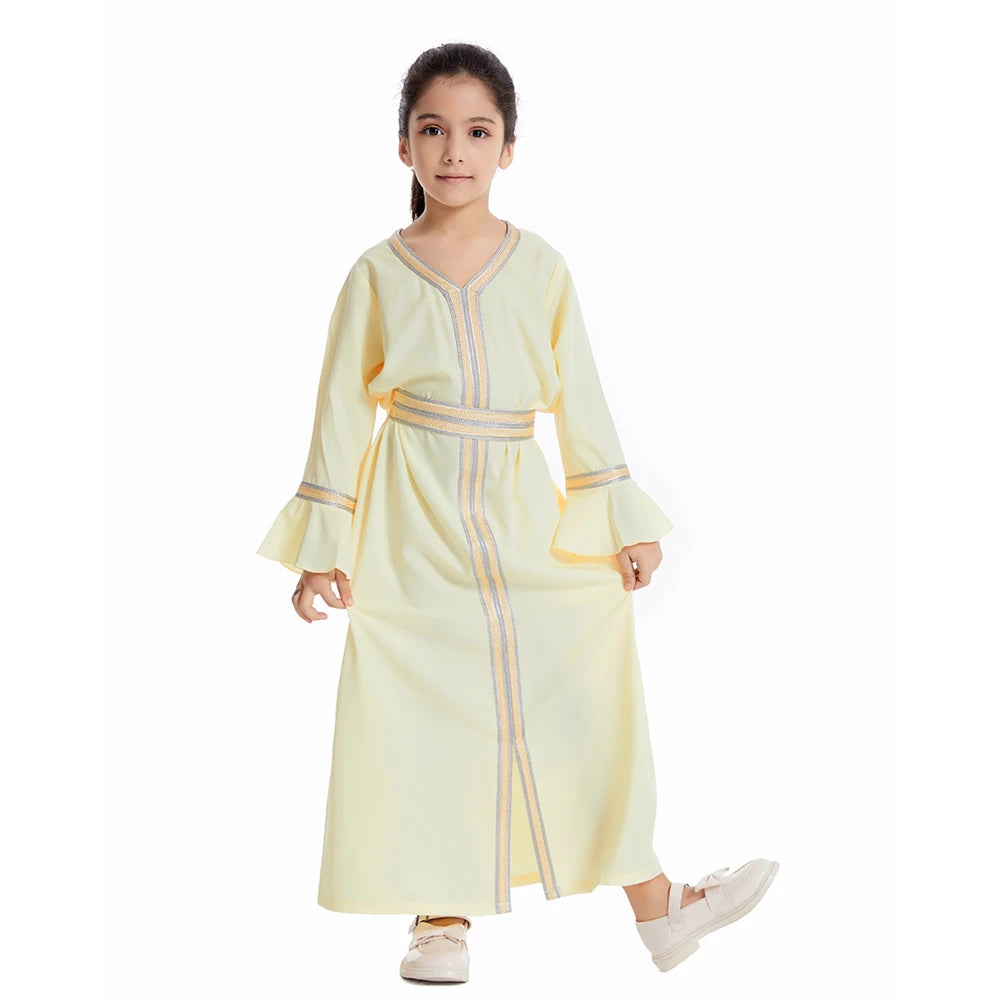 Djellaba Fille Enfant – Robe Prière Ramadan Eid