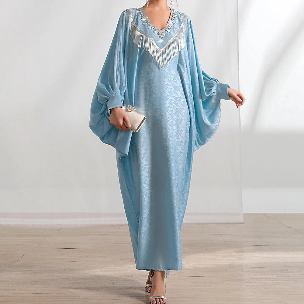 Abaya Femme Élégante Dentelle Brodée – Kaftan Marocain Soirée