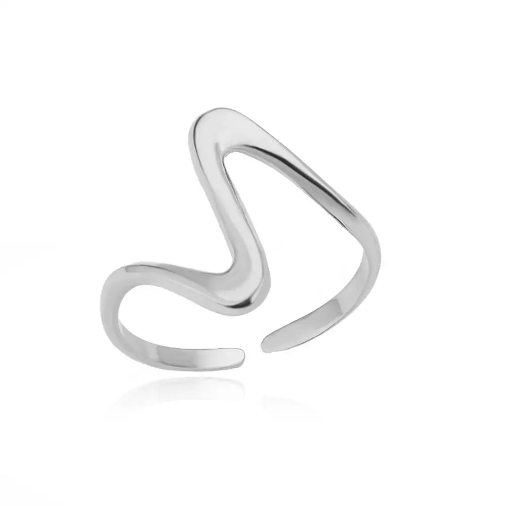 Bague ouverte réglable acier inoxydable – Plaquée or 18k