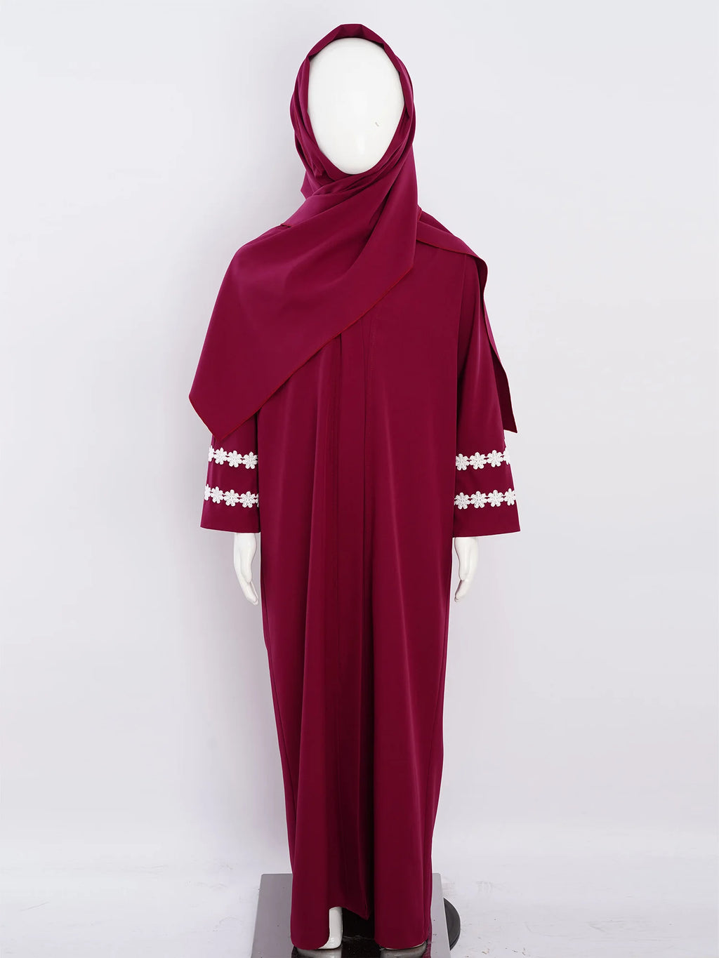 Abaya Fille avec Hijab – Robe Zippée Ramadan Eid