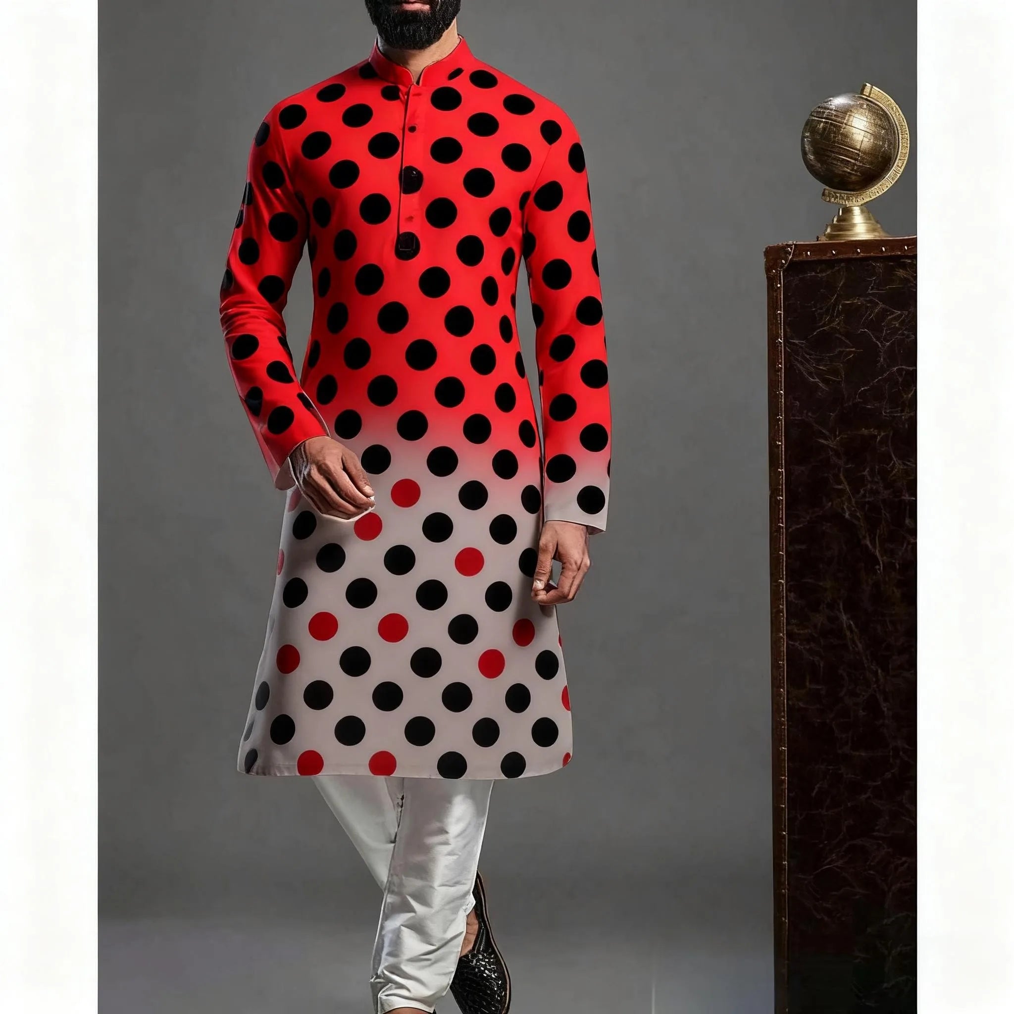 Jubba Thobe Homme Imprimé – Robe Longue Islamique Style Kimono