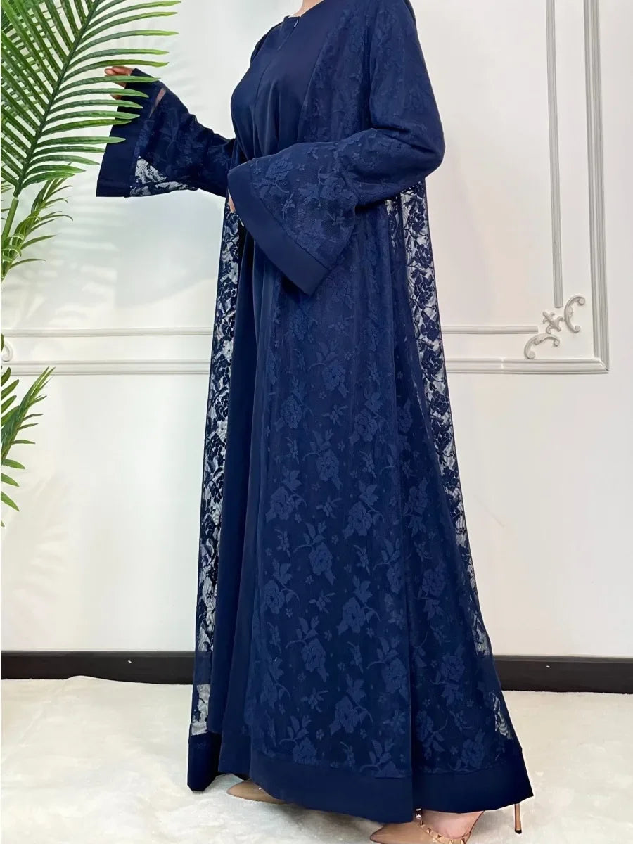 Ensemble 2 pièces abaya dentelle – Ramadan & Aïd