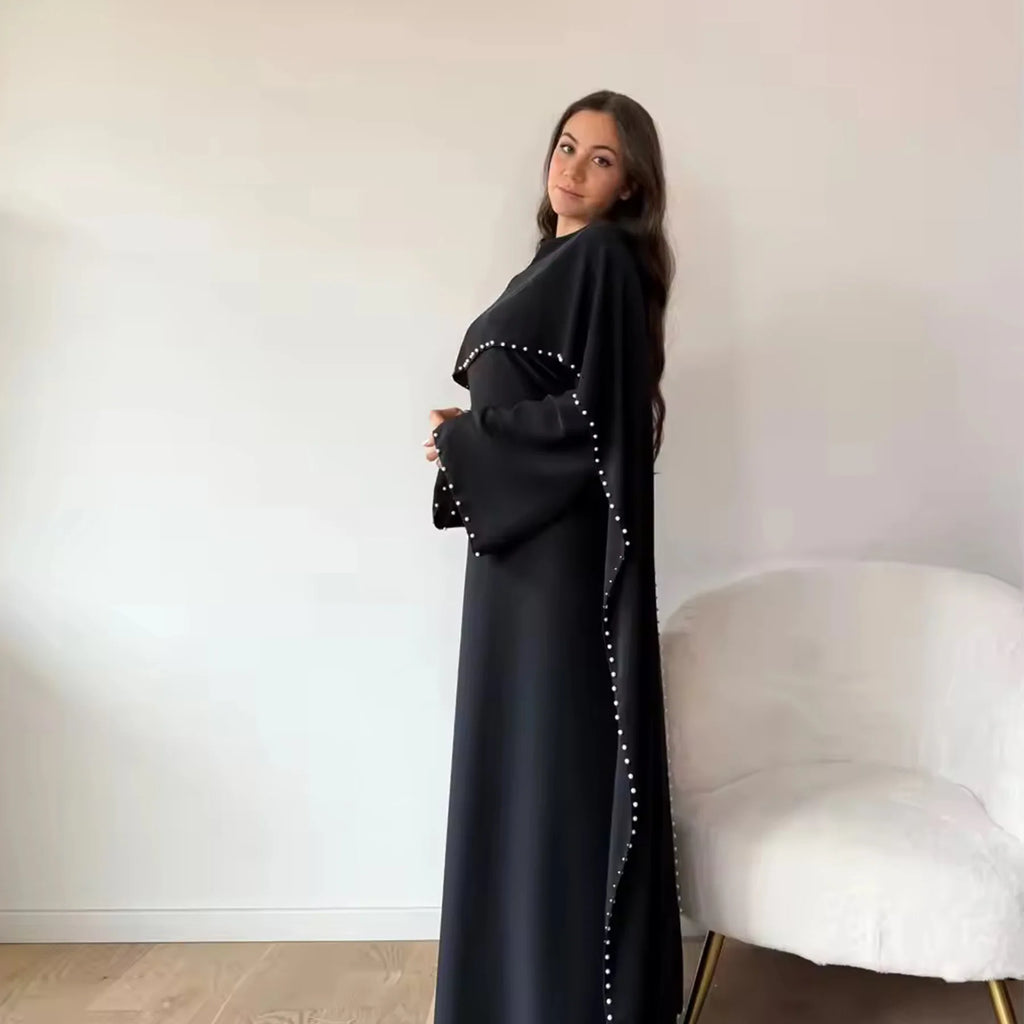 Abaya cape perles Dubai – Robe modeste raffinée