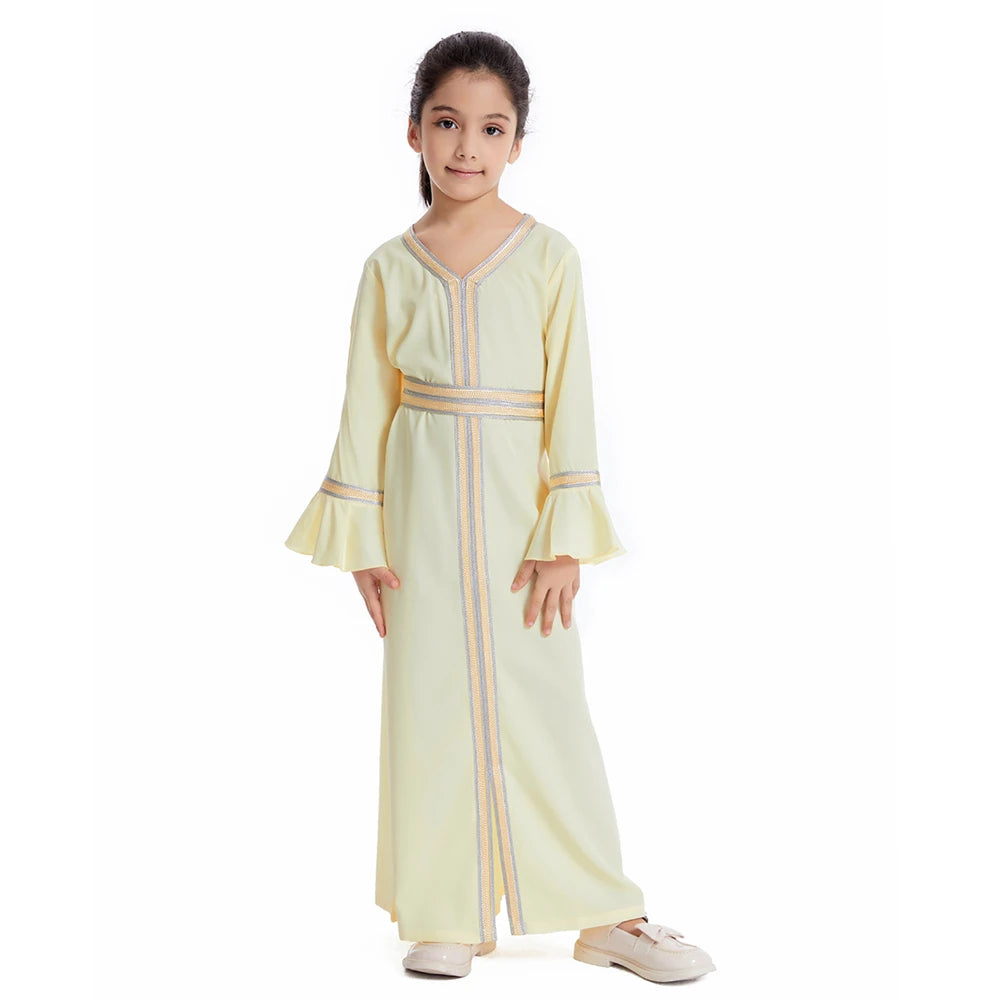Djellaba Fille Enfant – Robe Prière Ramadan Eid