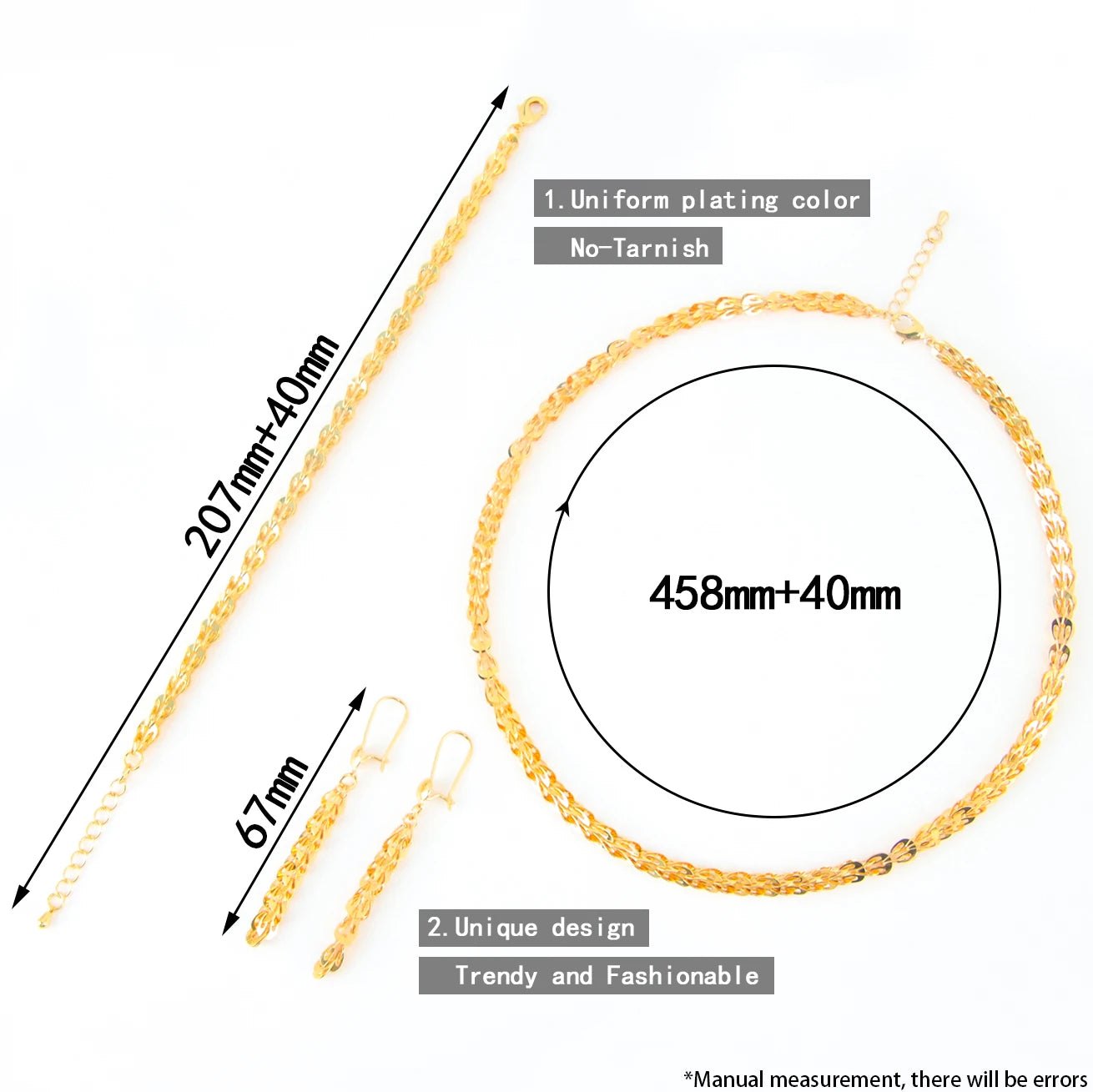 Parure de mariée plaquée or 21k – Style Dubai