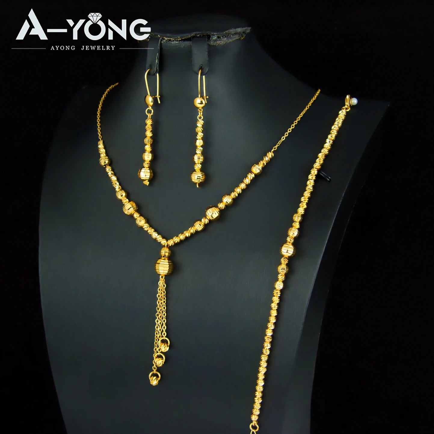 Parure perles plaquée or 21k – Style arabe
