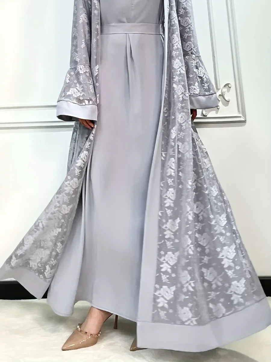 Ensemble 2 pièces abaya dentelle – Ramadan & Aïd