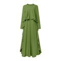 Abaya Femme Élégante Manches Longues – Robe Kaftan à Volants