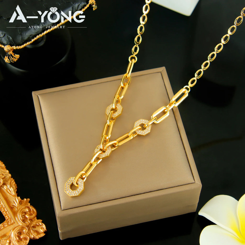 Parure complète zirconium plaquée or 21k – Style Dubai