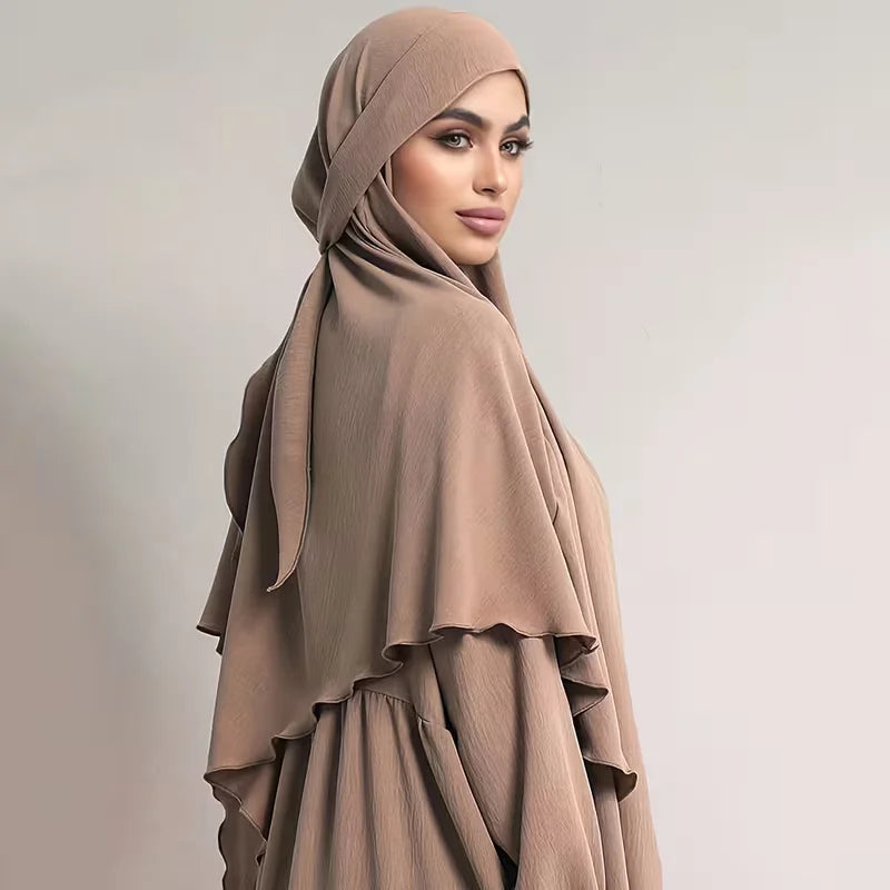 Voile long élégant avec attache – Couvre-chef musulman