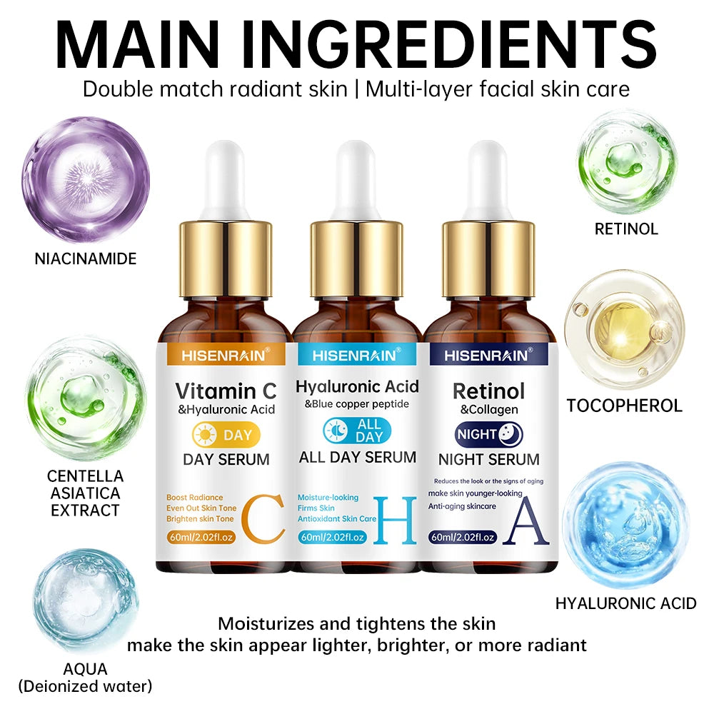Duo sérum Vitamine C + Rétinol + Acide hyaluronique