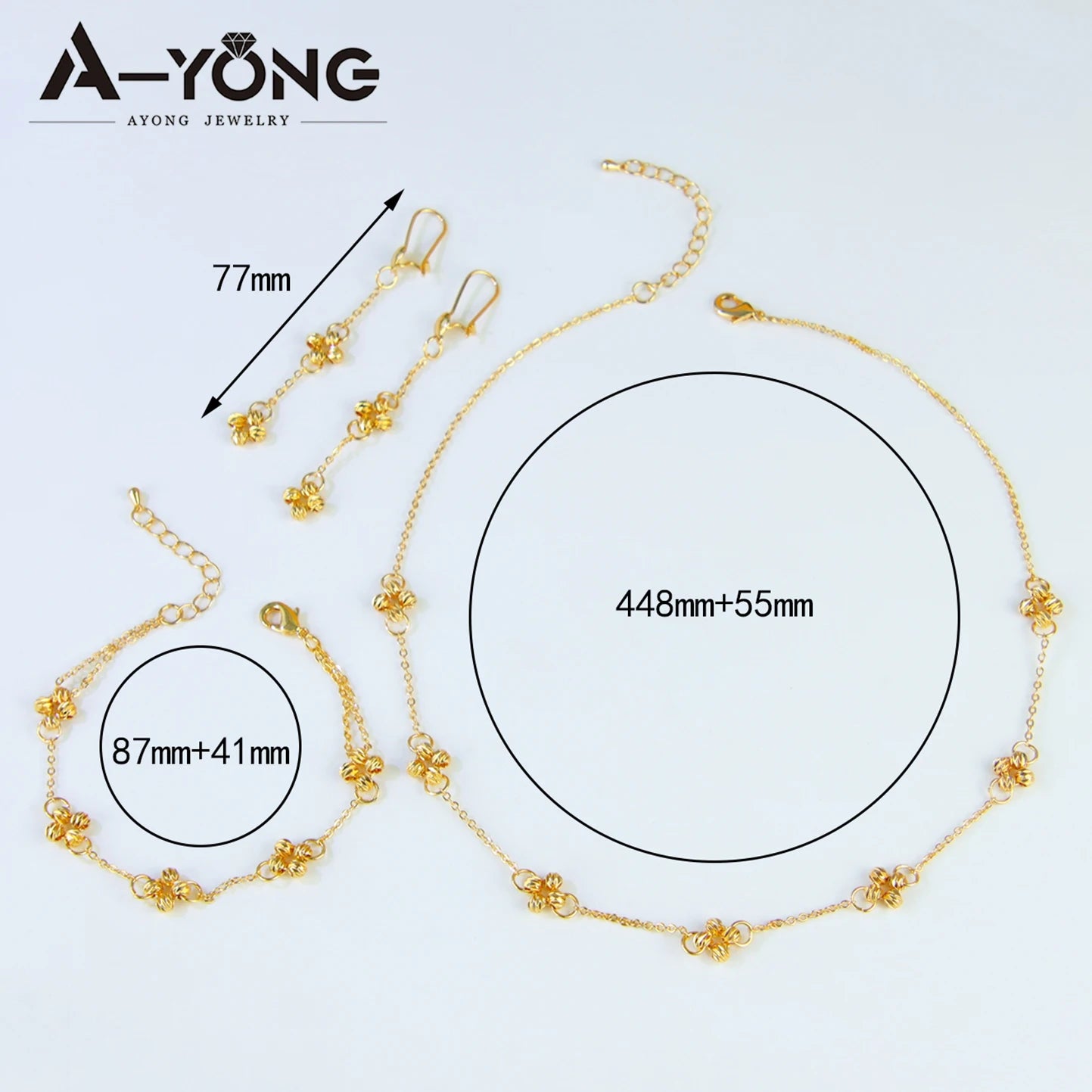 Parure perles plaquée or 21k – Style arabe