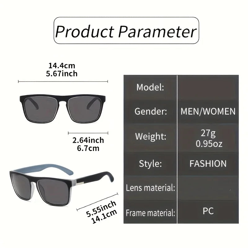Lot de 3 lunettes carrées polarisées dégradées
