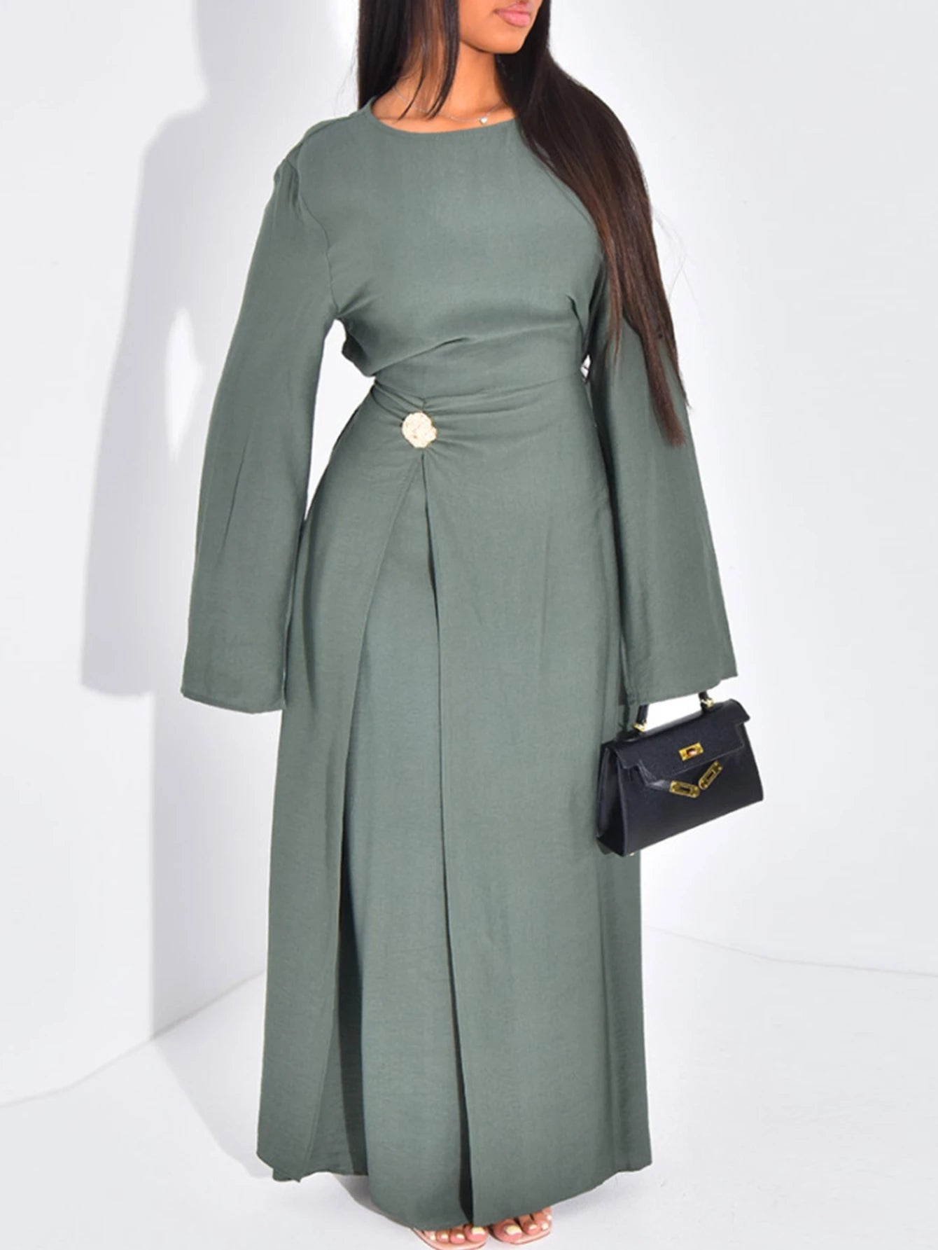 Abaya unie modeste – Tenue Aïd élégante