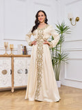 Abaya Femme Élégante Dentelle Brodée – Kaftan Marocain Soirée